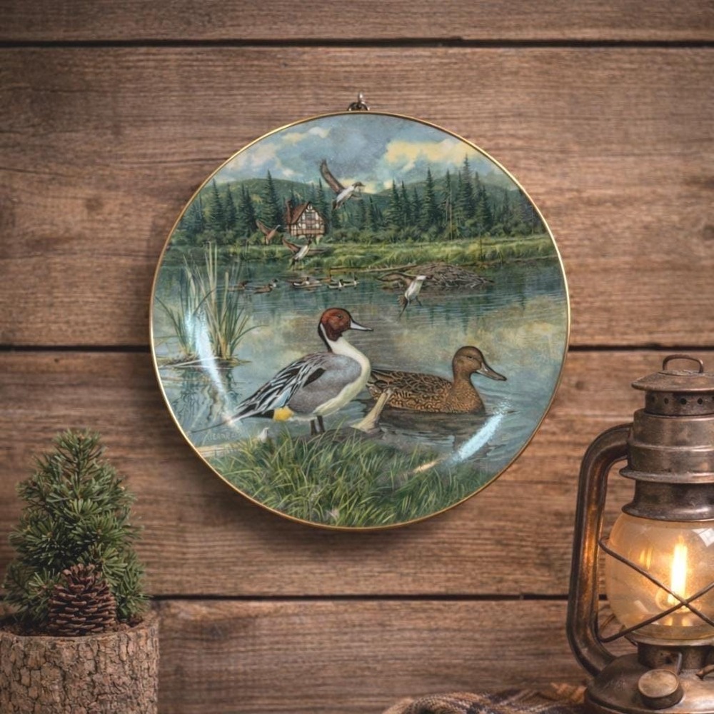 Jerner Ducks E.M.Knowles The Pintail Ducks Plate 8.5" Cottage Rustic Cabin Decor